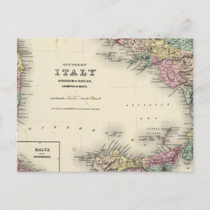 Cartão Postal Reino de Nápoles, na Itália meridional