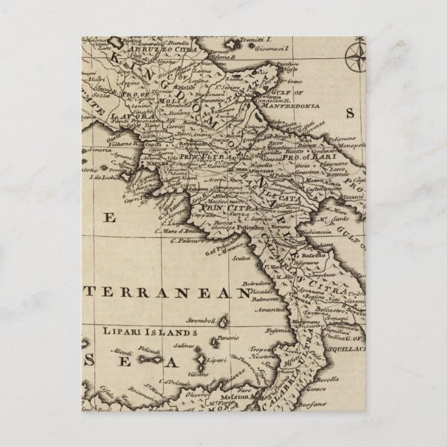 Cartão Postal Reinos de Nápoles e Sicília, Itália (Frente)