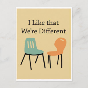Cartão Postal Relação de amor eu gosto que somos diferentes