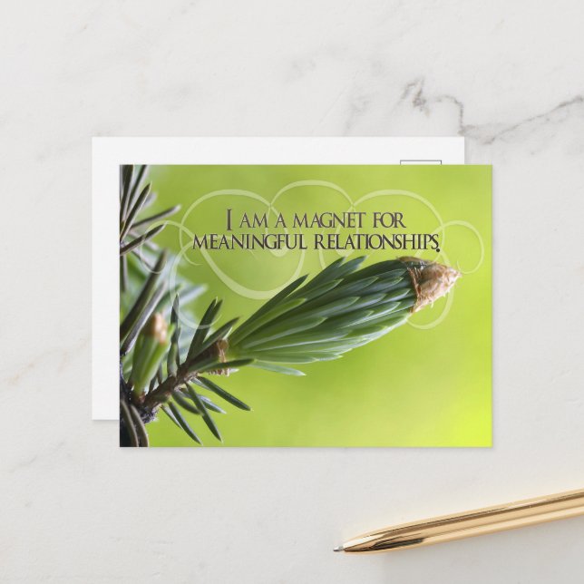 Cartão Postal "Relações significativas" Afirmação de Motivação (Frente/Verso In Situ)