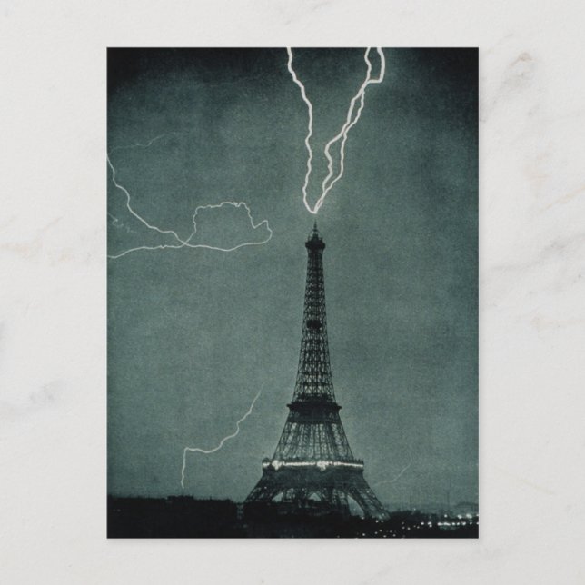 Cartão Postal Relâmpago atingindo a Torre Eiffel (Frente)