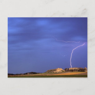 Cartão Postal Relâmpagos atingem montes perto de Scottsbluff