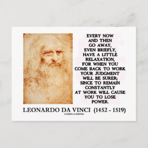Cartão Postal Relaxamento Leonardo da Vinci Poder de Julgamento
