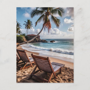 Cartão Postal Relaxe de Praia em Porto Rico