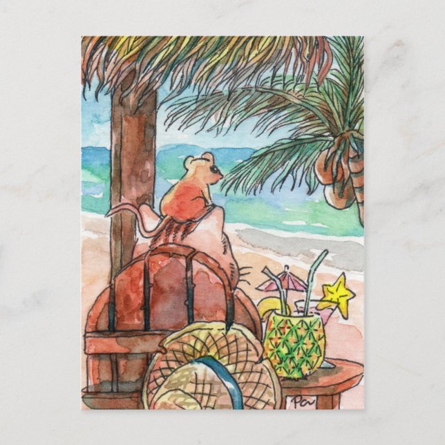 Cartão Postal Relaxe em Beach (Frente)