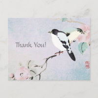 Relaxing Birds ~ Postcards Thank You Japanese