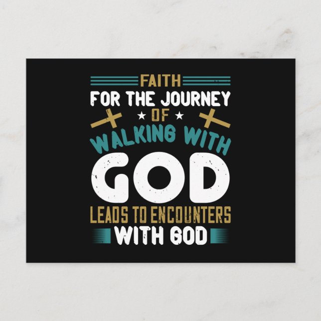 Cartão Postal Religião - Andar com Deus (Frente)