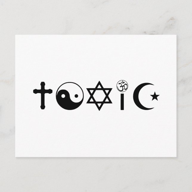 Cartão Postal Religião é Toxínica Freethinker (Frente)