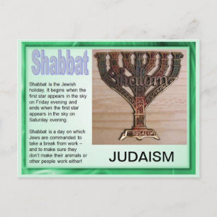 Cartão Postal Religião, Judaísmo, Shabbat