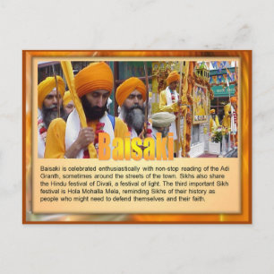 Cartão Postal Religião, sikhs celebra Baisaki