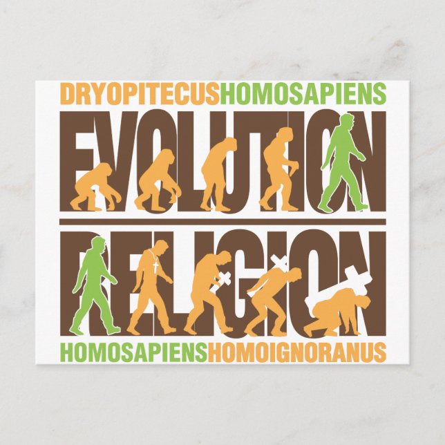 Cartão Postal Religião Vs Evolução (Frente)
