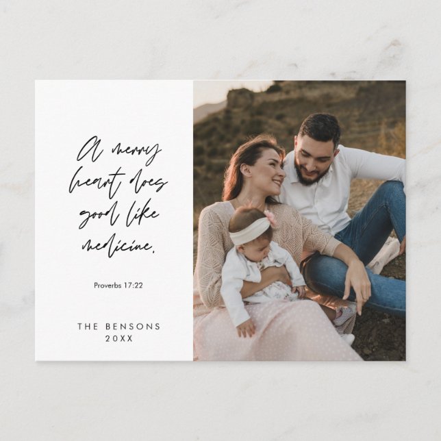 Cartão Postal Religioso, Feliz Natal, Foto da Família Cristã (Frente)