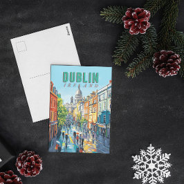 Cartão Postal Relive o Charme de Dublin com esta Viagens vintage