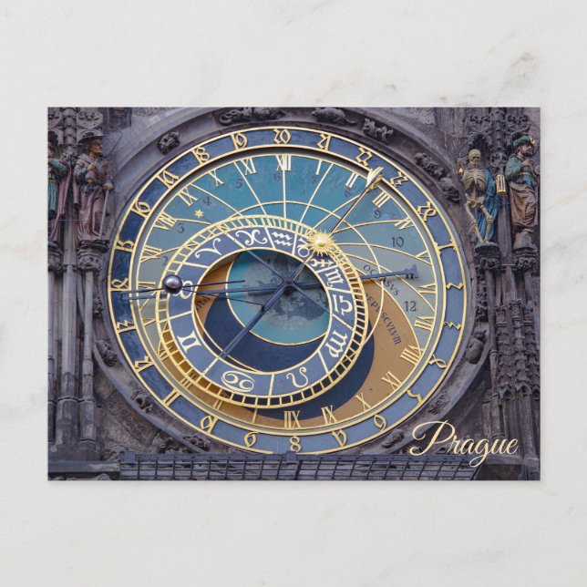 Cartão Postal Relógio astronômico de Praga (Frente)