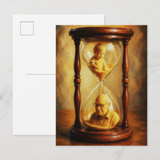 Cartão Postal Relógio de Areia da Passagem da Vida Pintura Simbó