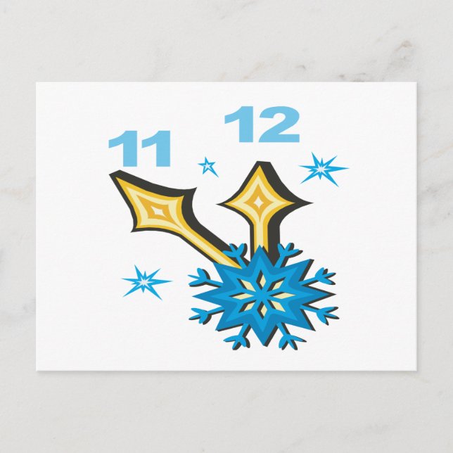 Cartão Postal Relógio de inverno (Frente)