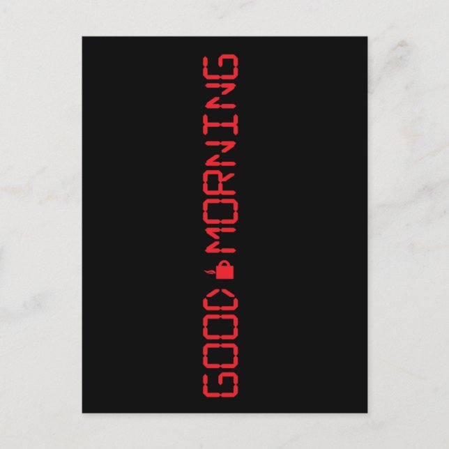 Cartão Postal Relógio Digital Boa Manhã Café Mug Pancinho (Frente)