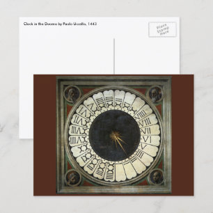 Cartão Postal Relógio no Duomo por Paolo Uccello