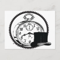 relógio steampunk, engrenagem, chapéu