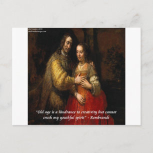 Cartão Postal Rembrandt "A Noiva Judia" & Citação Famosa