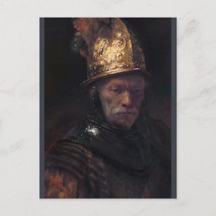 Cartão Postal Rembrandt Man com capacete de ouro ca 1650
