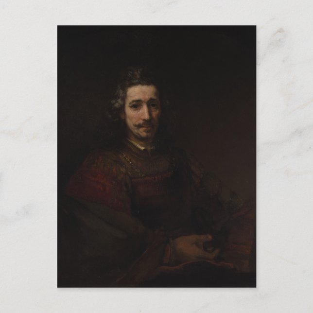 Cartão Postal Rembrandt Man com um Vidro de Ampliação (Frente)