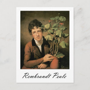 Cartão Postal Rembrandt Peale Rubens Peale com um Geranium