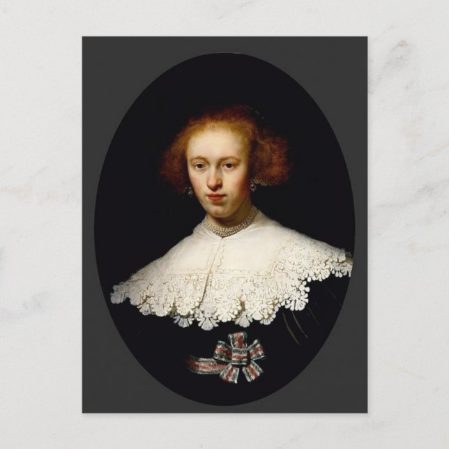 Cartão Postal Rembrandt - Retrato de uma Jovem Mulher (Frente)