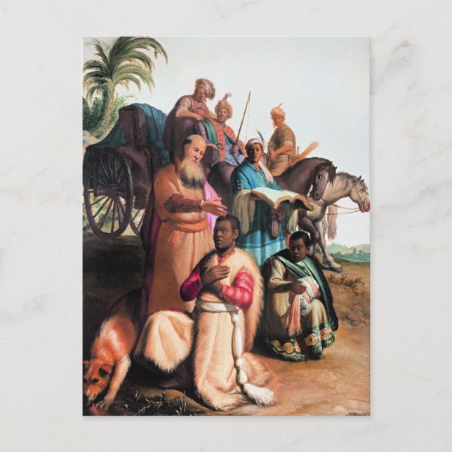 Cartão Postal Rembrandt - The Baptism of the Eunuch, (Frente)