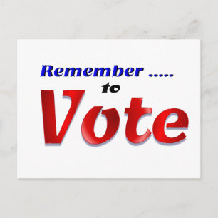 Cartão Postal Remember to Vote