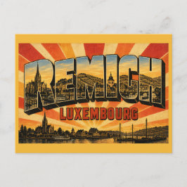 Cartão Postal Remich Luxemburgo Mosela Aldeia Vinícola