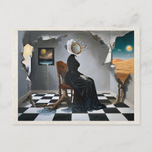 Cartão Postal Remix de IA de Surrealismo Sonhadore Finas-Artes P