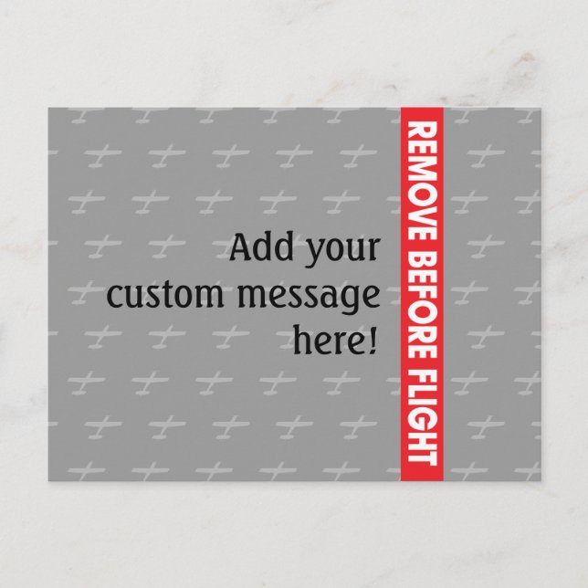 Cartão Postal Remover Antes do Voo - Disponibilidade (Frente)