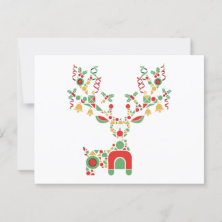 Cartão Postal Rena de Natal Geométrica Moderna | Festiva