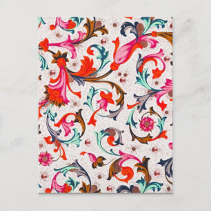 CARTÃO POSTAL RENASCIMENTO FLORENTINO VERMELHO  REDEMOINHOS FLOR