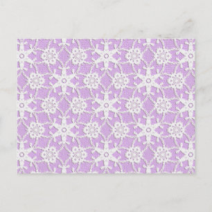 Cartão Postal Renda antiga - branca e lavanda
