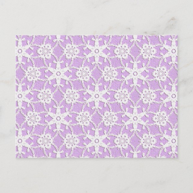 Cartão Postal Renda antiga - branca e lavanda (Frente)