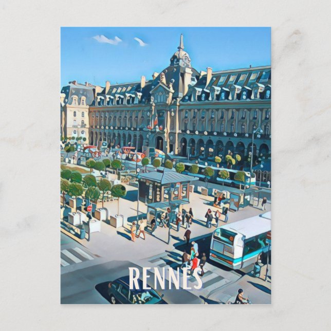 Cartão Postal Rennes Photo Vintage  (Frente)