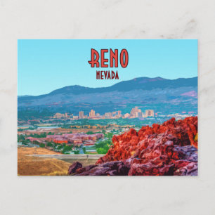 Cartão Postal Reno Nevada Centro Vintage