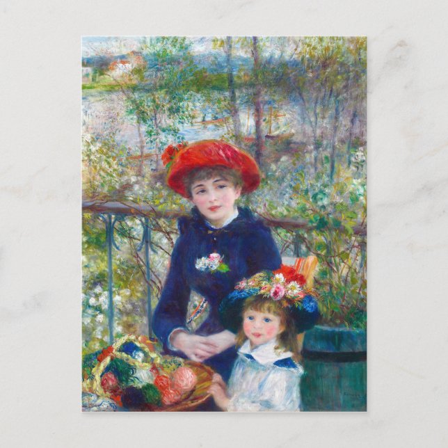 Cartão Postal Renoir 2 Irmãs Restauradas No Trabalho de arte de  (Frente)