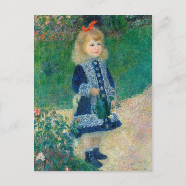 Cartão Postal Renoir "A Girl With a Watering Can" (Frente)