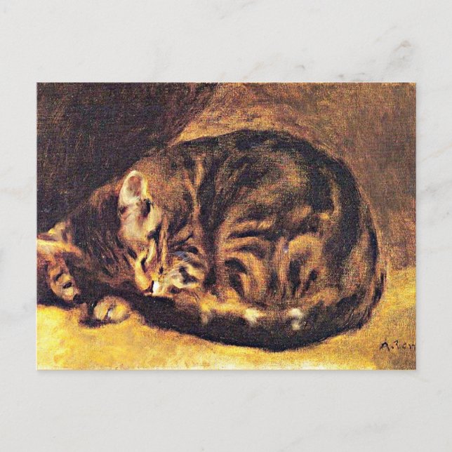 Cartão Postal Renoir: Gato Dormindo (Frente)