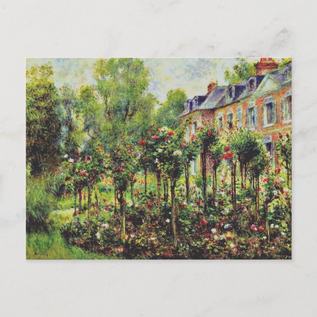 Cartão Postal Renoir - Jardim Rosa em Wargemont-1879 (Frente)
