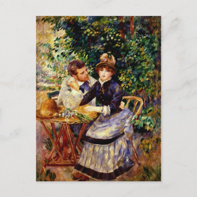 Cartão Postal Renoir - No Jardim, bela pintura (Frente)