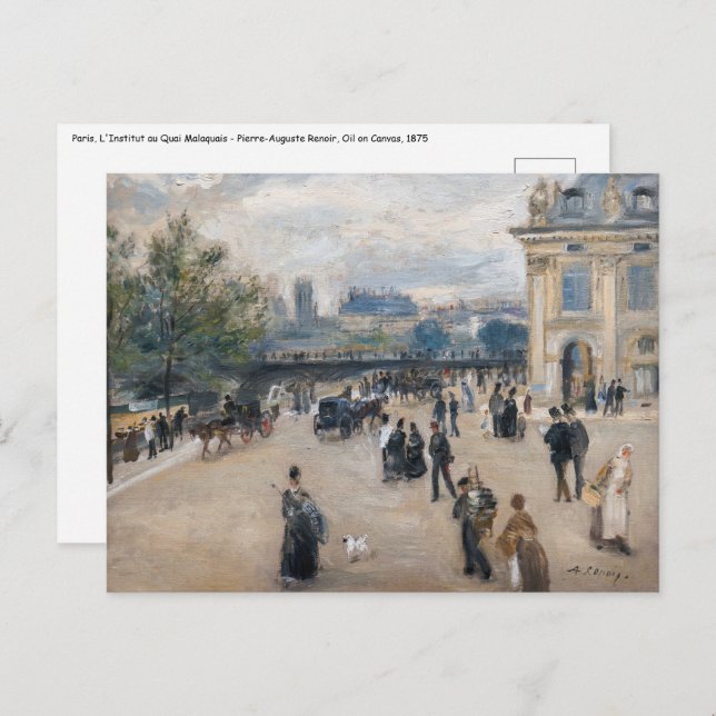 Cartão Postal Renoir - Paris, Institut au Quai Malaquais (Frente/Verso)