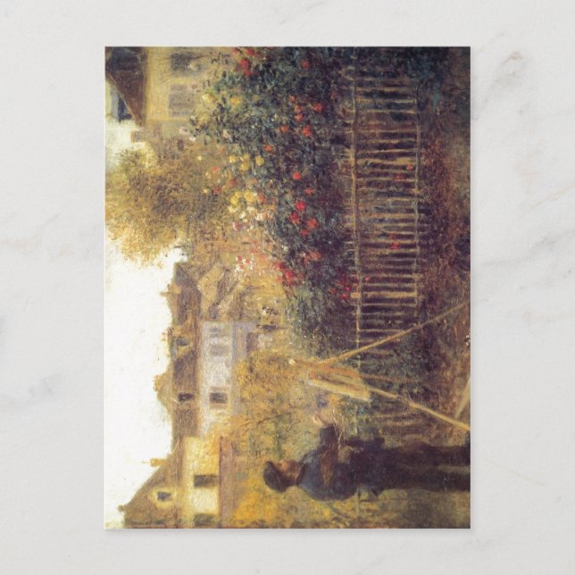 Cartão Postal Renoir, Pierre-Auguste Monet beim Malen em seinem (Frente)