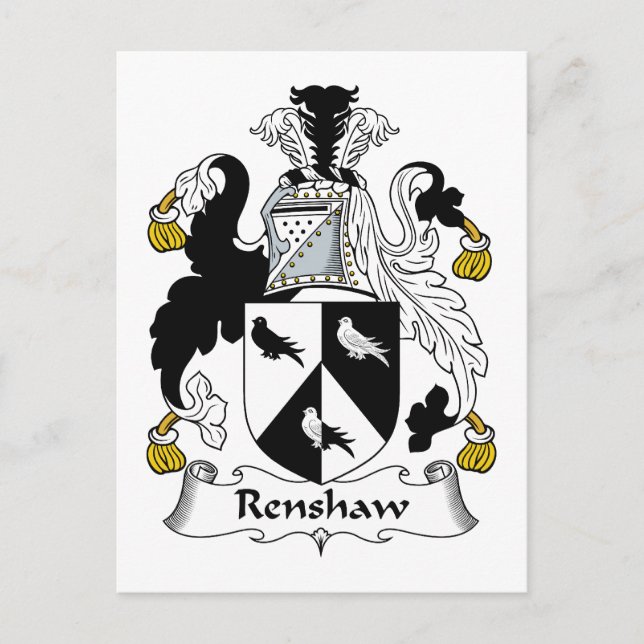 Cartão Postal Renshaw Family Crest (Frente)