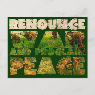 Cartão Postal Renunciar à Guerra e Proclamar a Paz