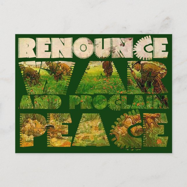 Cartão Postal Renunciar à Guerra e Proclamar a Paz (Frente)