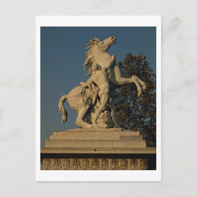 Cartão Postal Réplica de um dos dois 'Cavalos de Marly' originai (Frente)